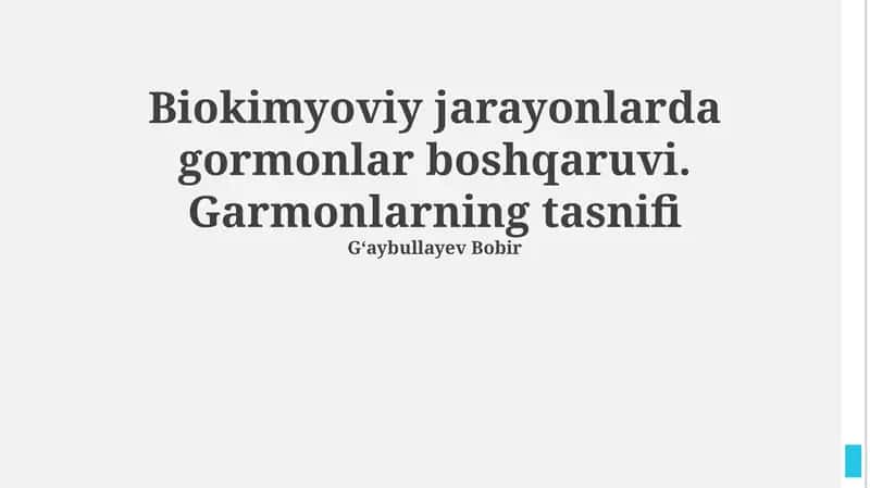 Gormonlarning Tasnifi 1