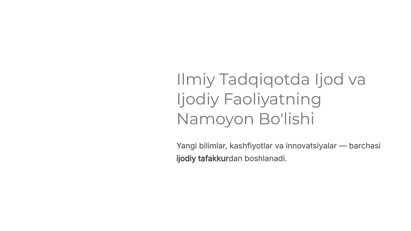 Ijod va Ijodiy Faoliyatning Namoyon Bo'lishi 1