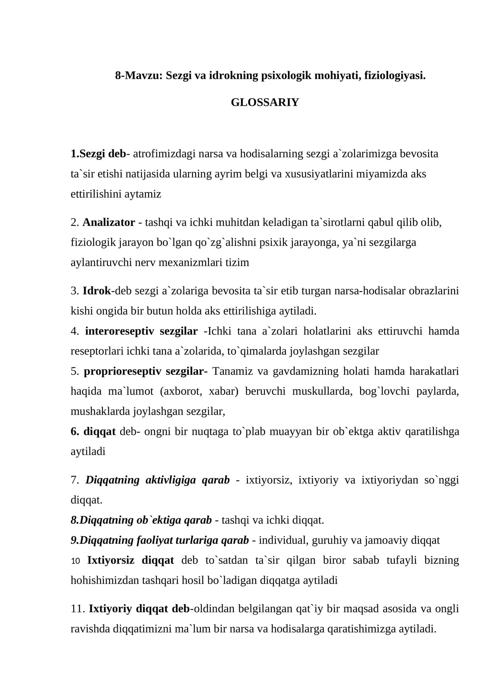 Sezgi va idrokning psixologik mohiyati 1