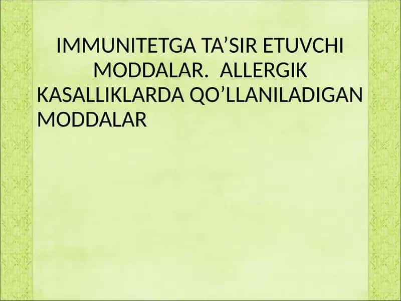 IMMUNOSTIMULYATORLAR 1