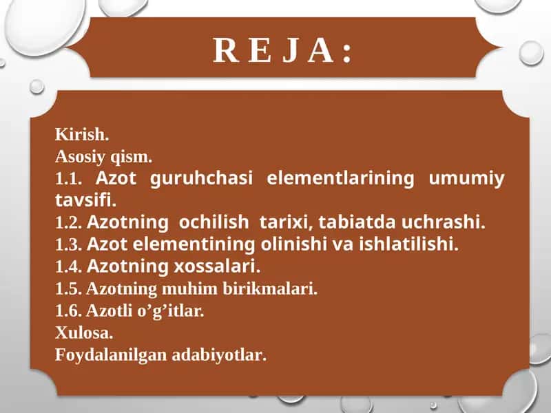 Azot elementi 1