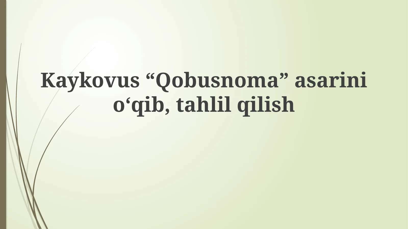 Qobusnoma 1