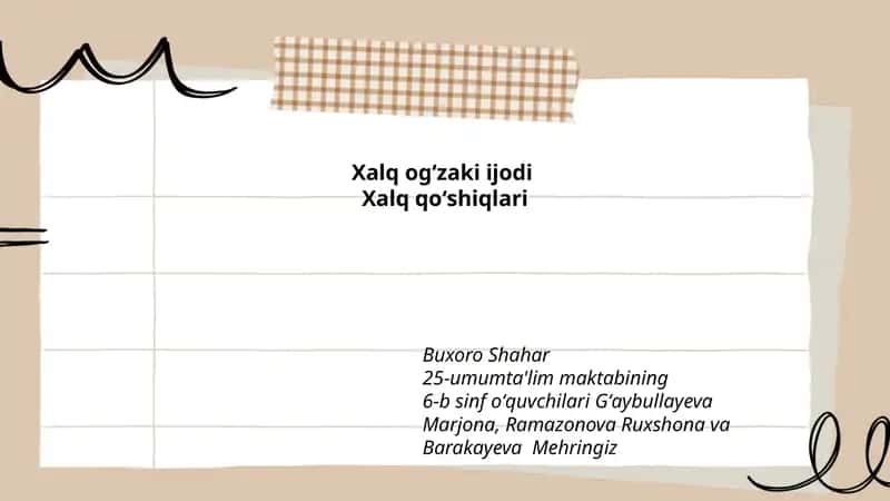 Xalq qoʻshiqlarining taʼrifi va funksiyalari 1