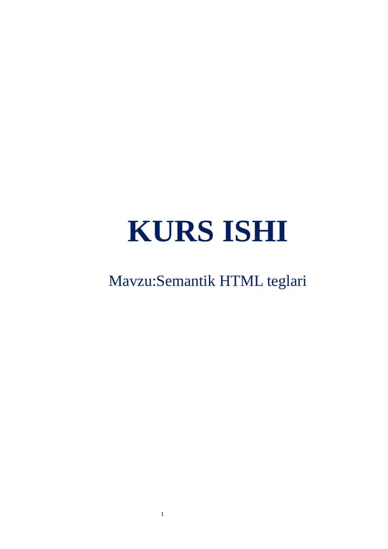 Semantik HTML teglari 1