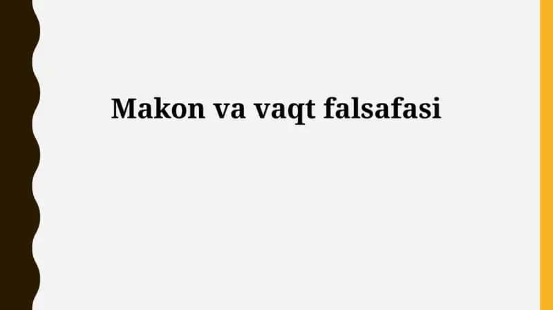 Fazo va vaqt falsafasi 1
