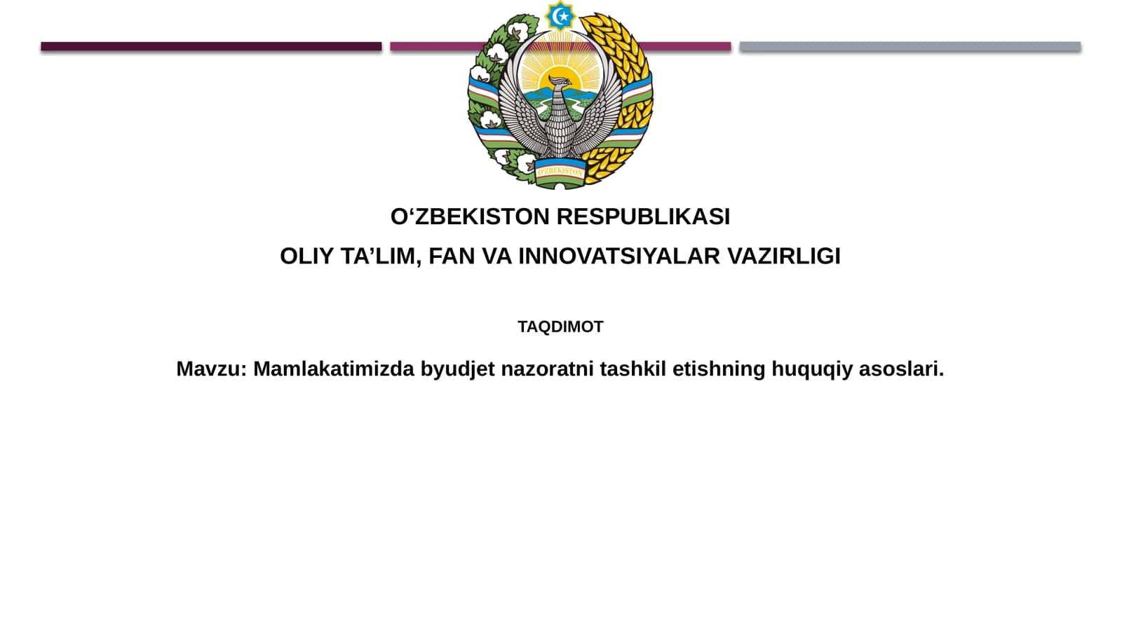 Byudjet nazoratining huquqiy asoslari 1