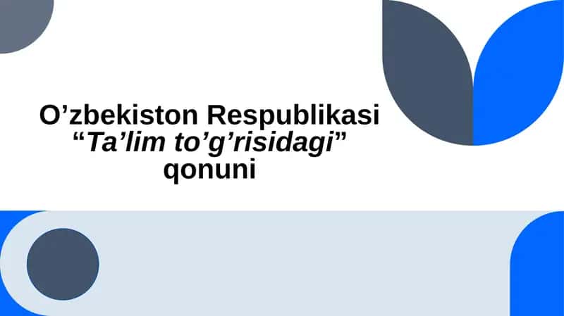 Ta'limto'g'risi bo'yicha qonun 1