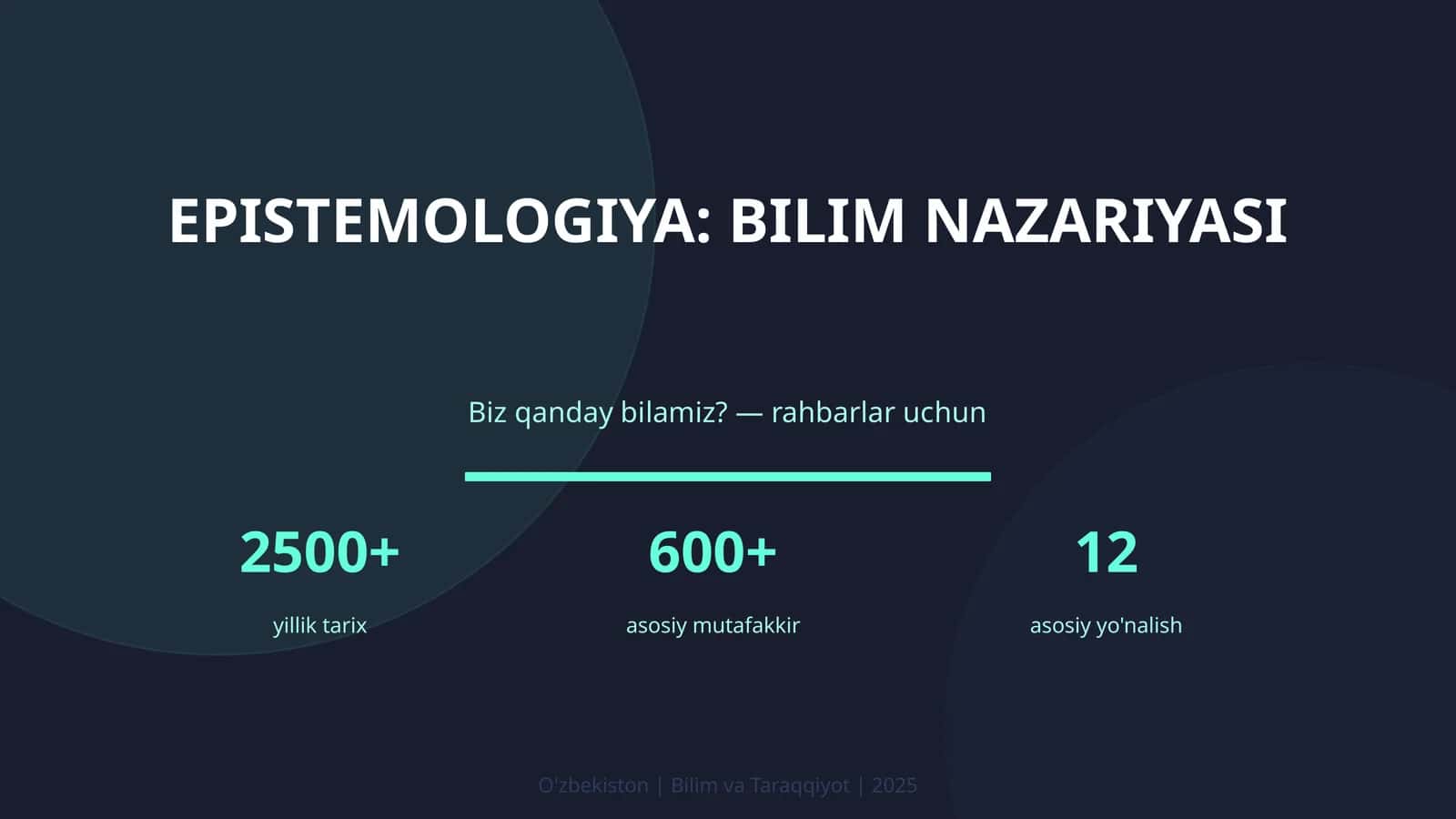 Epistemologiya: Bilim Nazariyasi 1