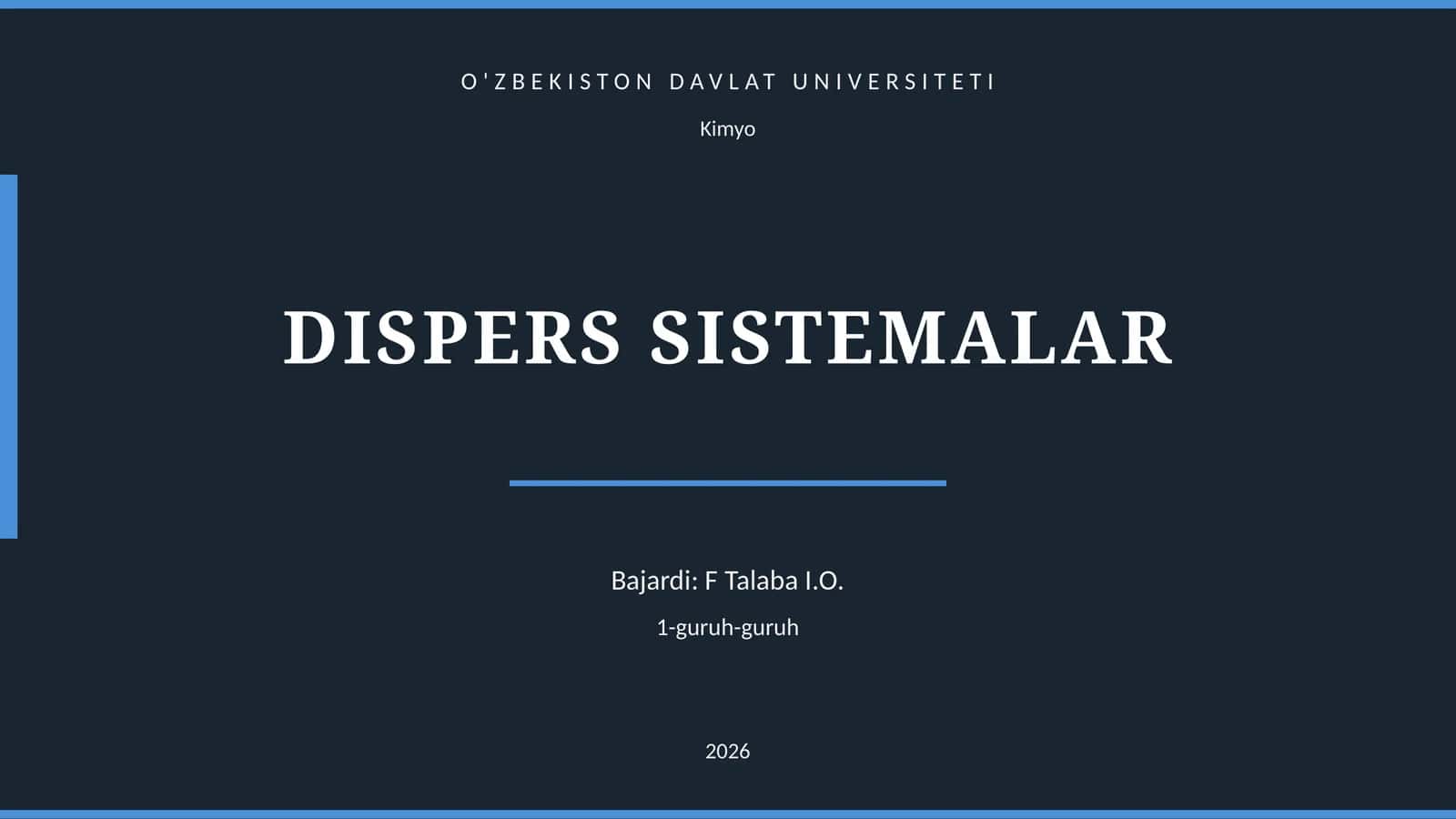 DISPERS SISTEMALAR 1