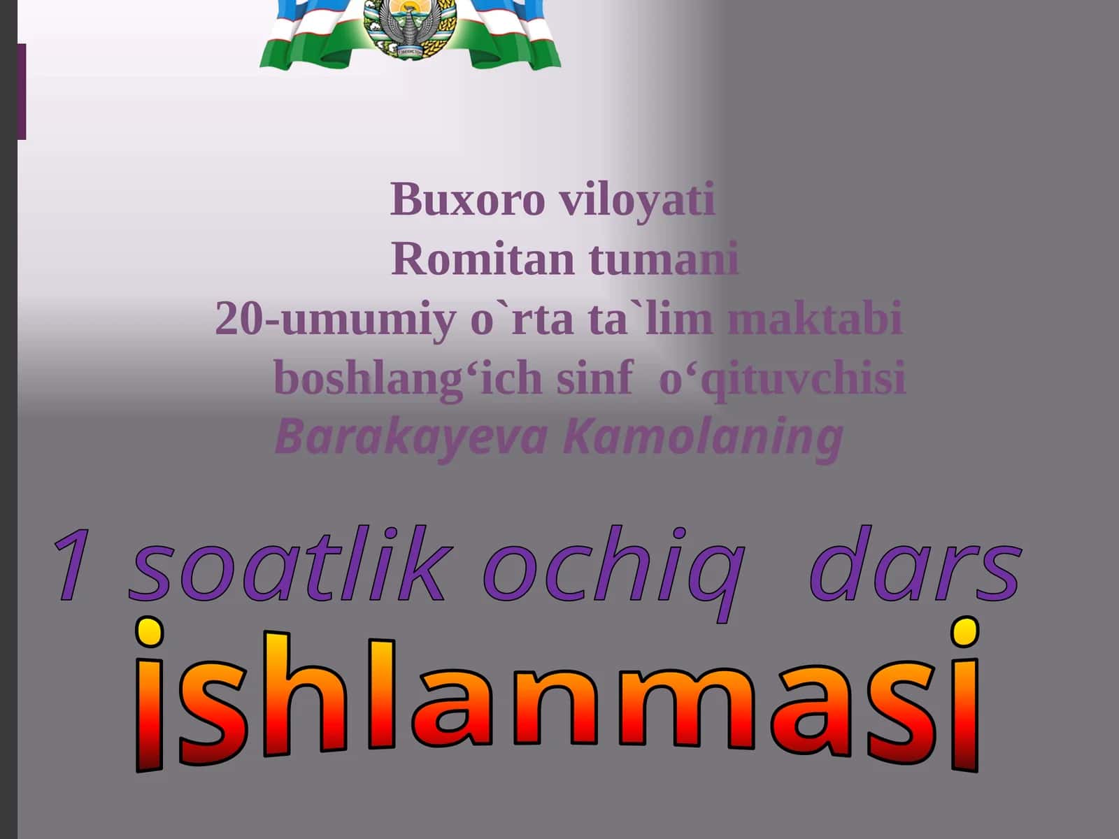 Umumiy o`rta ta`lim maktabi boshlang`ich sinfo`qituvchisi 1