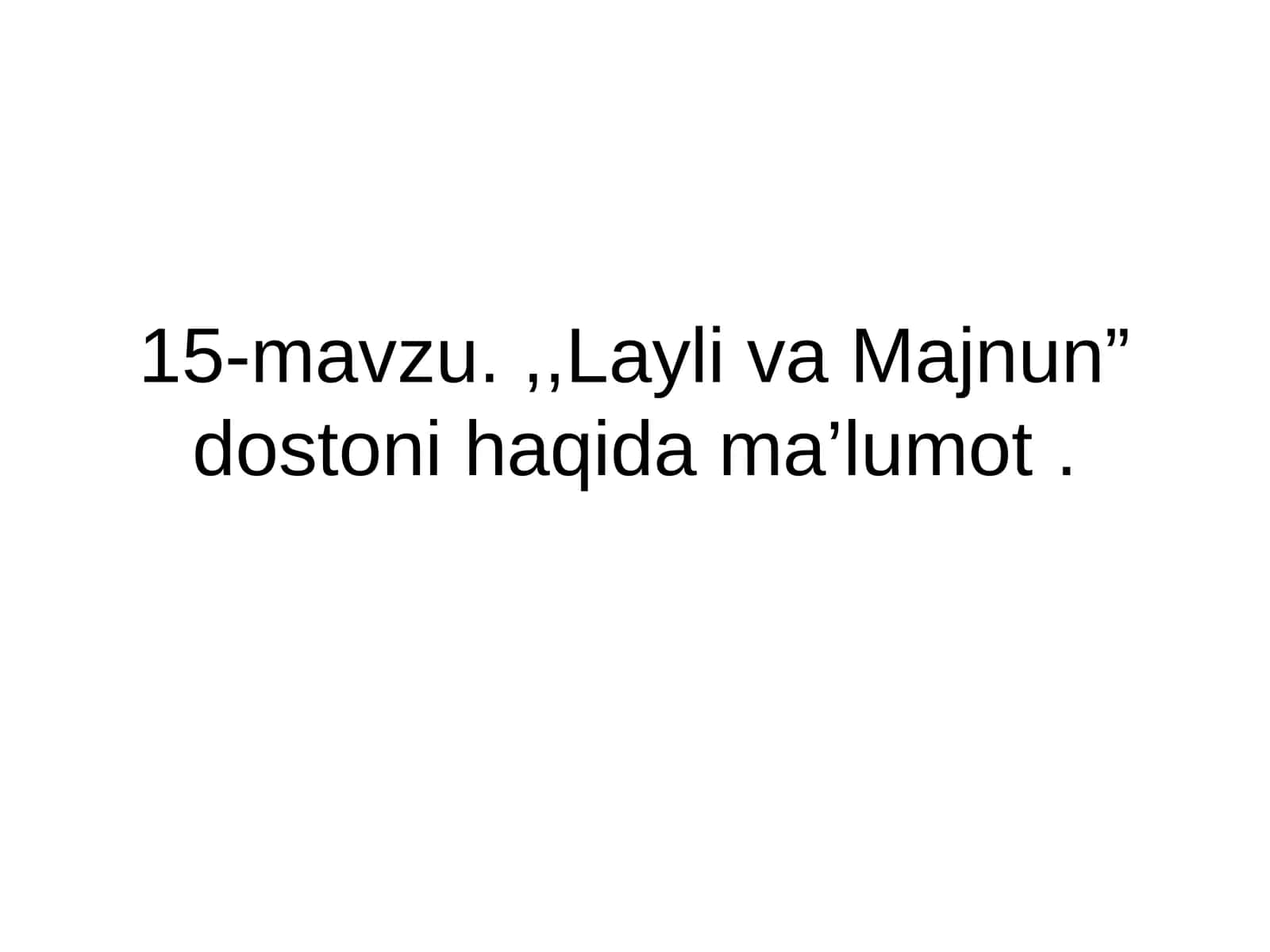 Layli va Majnun 1