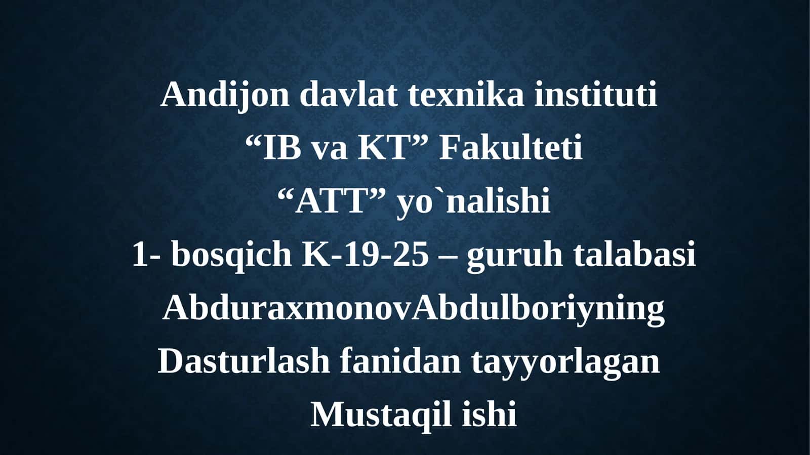 Fayllar bilan ishlash ma'noni o'rganish 1