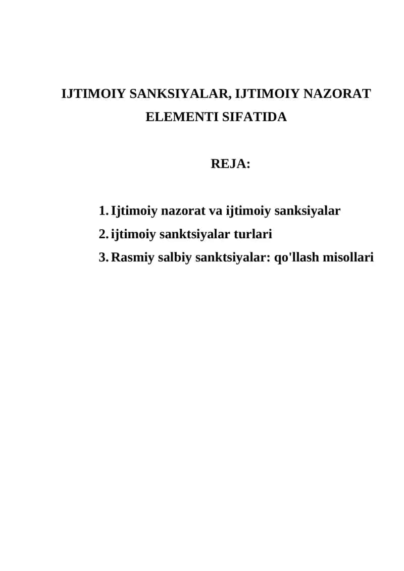 Ijtimoiy Sanktsiyalar 1