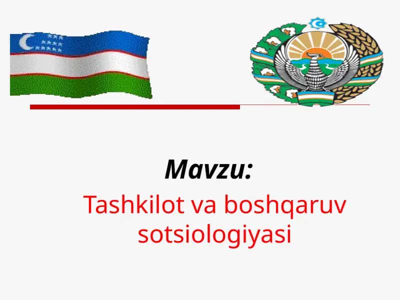 Tashkilot va boshqaruv sotsiologiyasi 1