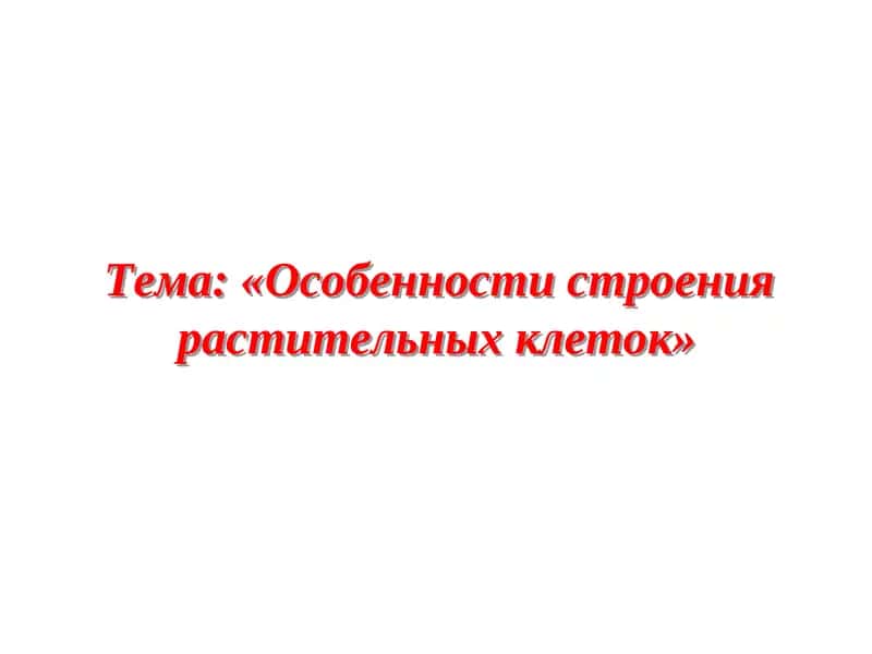 Особенности строения растительных клеток 1