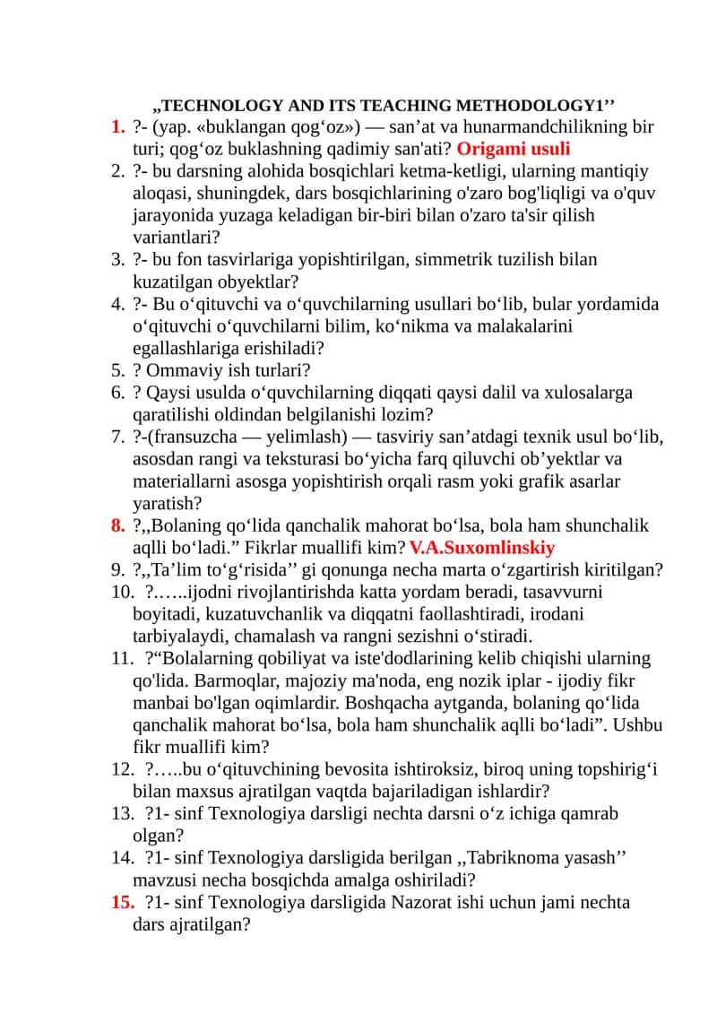 TECHNOLOGY AND ITS TEACHING METHODOLOGY1 1