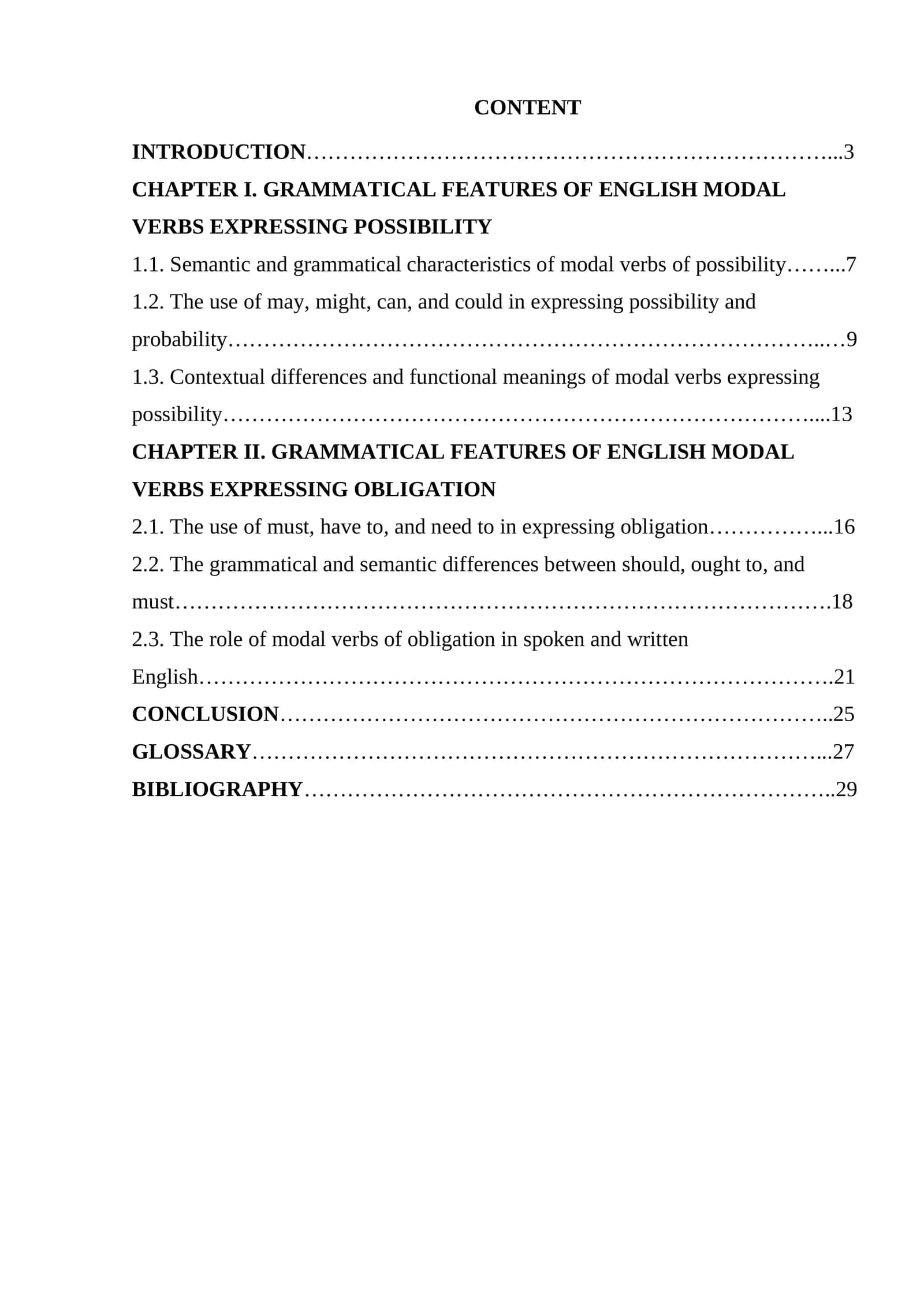 The grammar of english modal verbs expressing possibility, obligation 1
