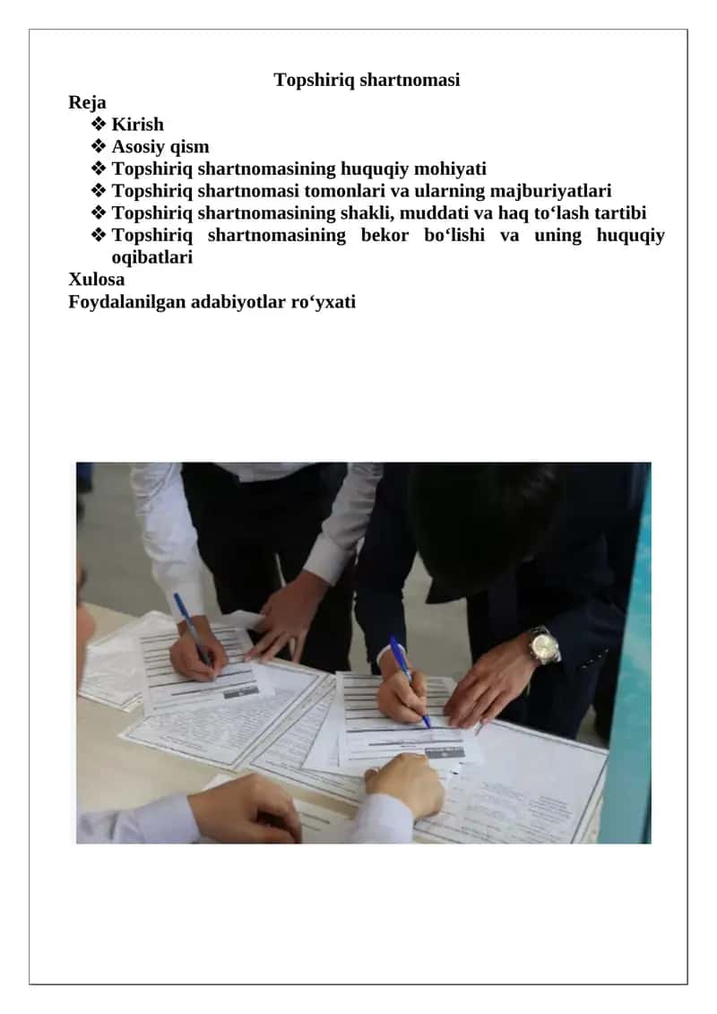 Topshiriq shartnomasi 1