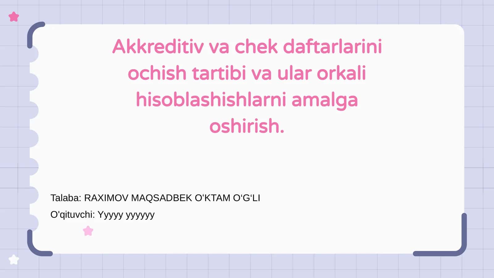 Akkreditiv va chek daftarlarini ochish tartibi 1