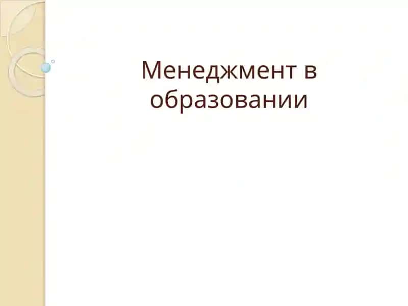 Основы менеджмента