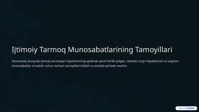 Ijtimoiy Tarmoq Munosabatlarining Tamoyillari 1