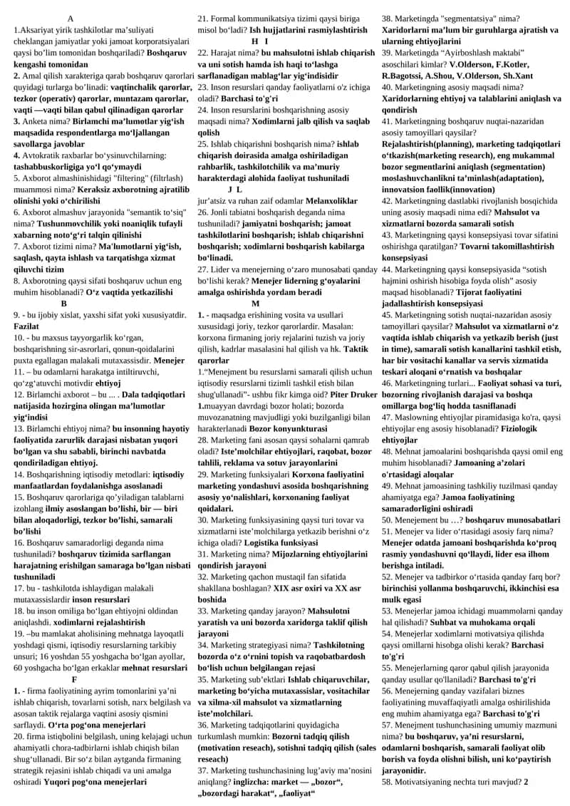 Ma’lumot tizimlari 1