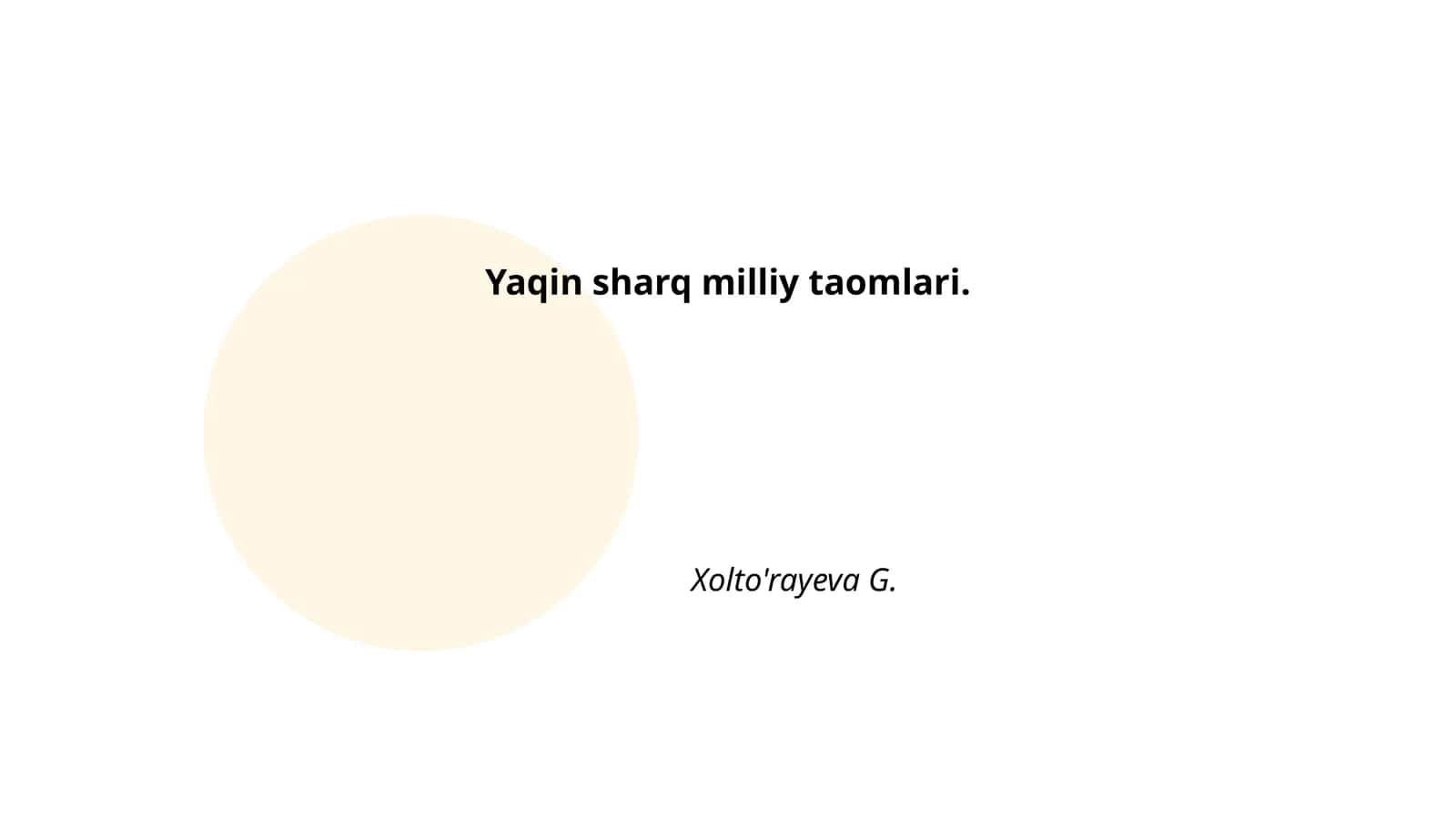 Osh va uning turlari 1