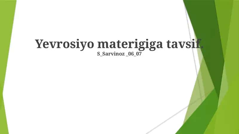 Yevrosiyo materigiga tavsif 1