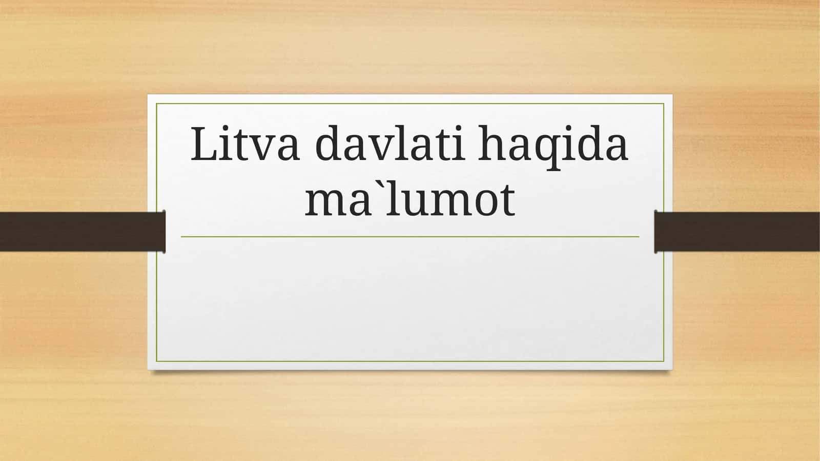 Litva davlati haqida ma'lumot 1