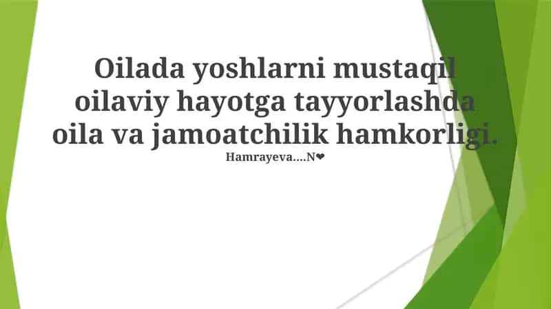 Oilaviy va jamoatchilik hamkorligi 1