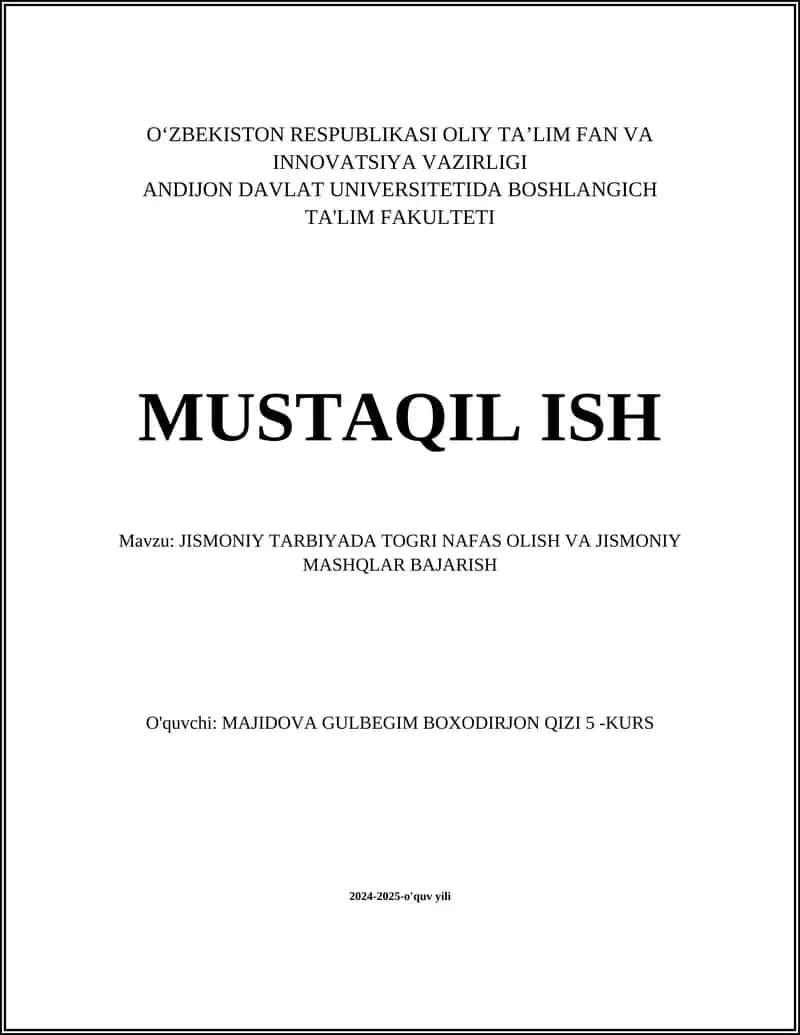 Nafas olishning to'g'ri usullari 1