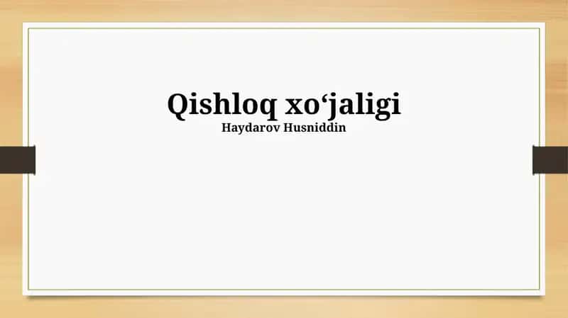 Qishloq xoʻjaligi 1