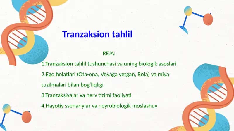Tranzaksion tahlil 1