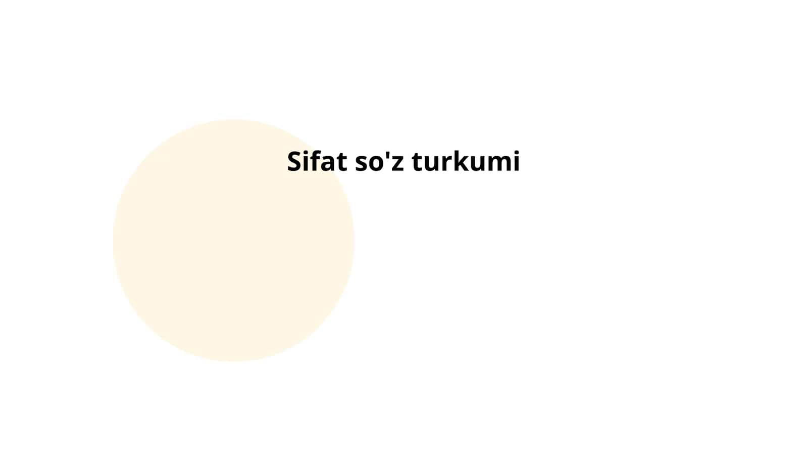 Sifat so'z turkumi 1
