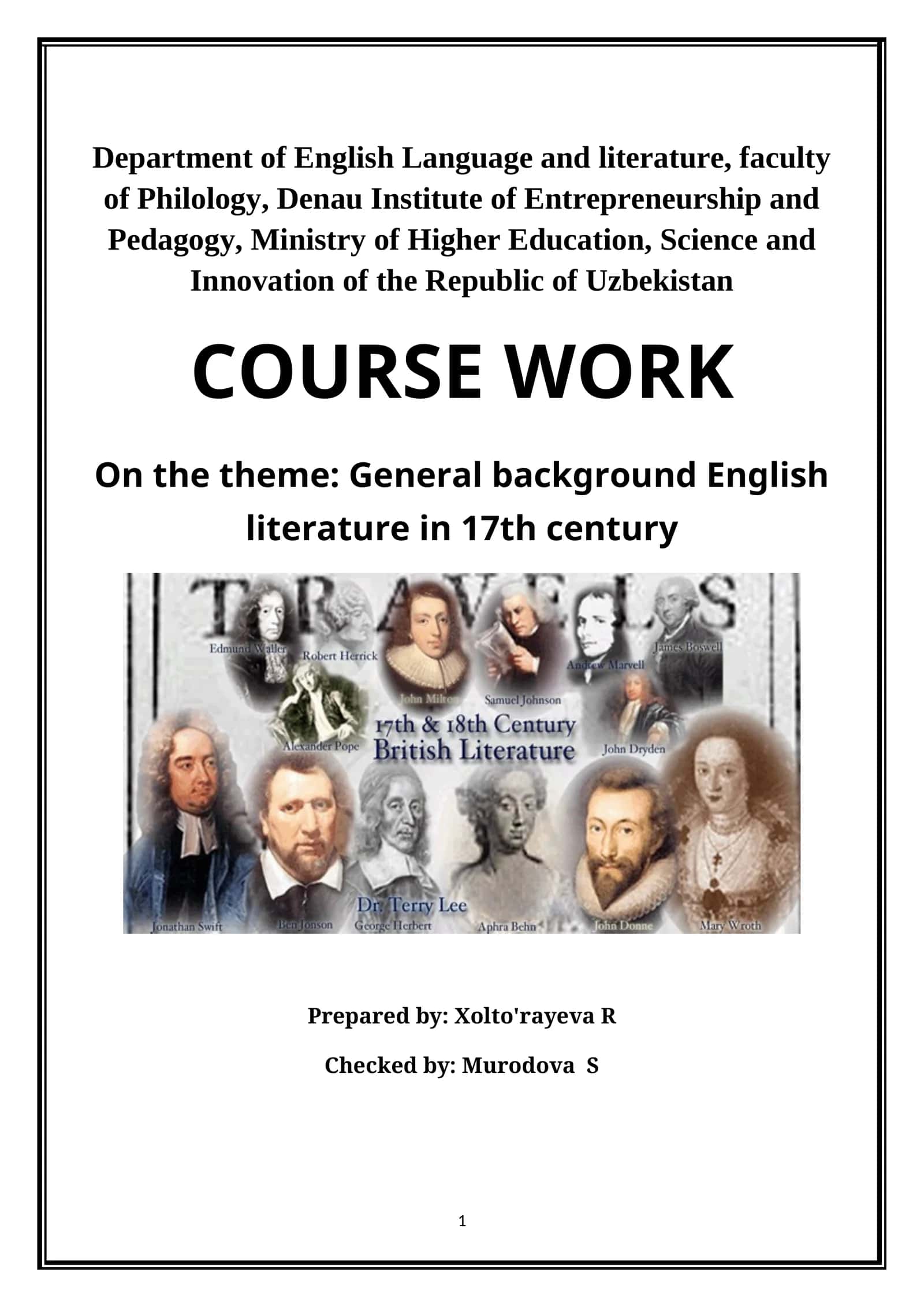 English Literature in 17th Century 1