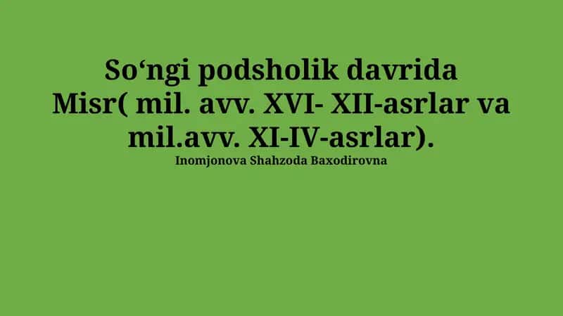 So'nggi podshohlik davrida Misr 1
