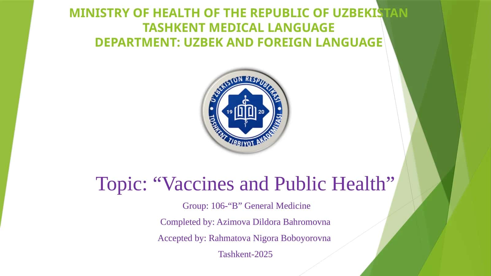 Vaccines and Public Health 1