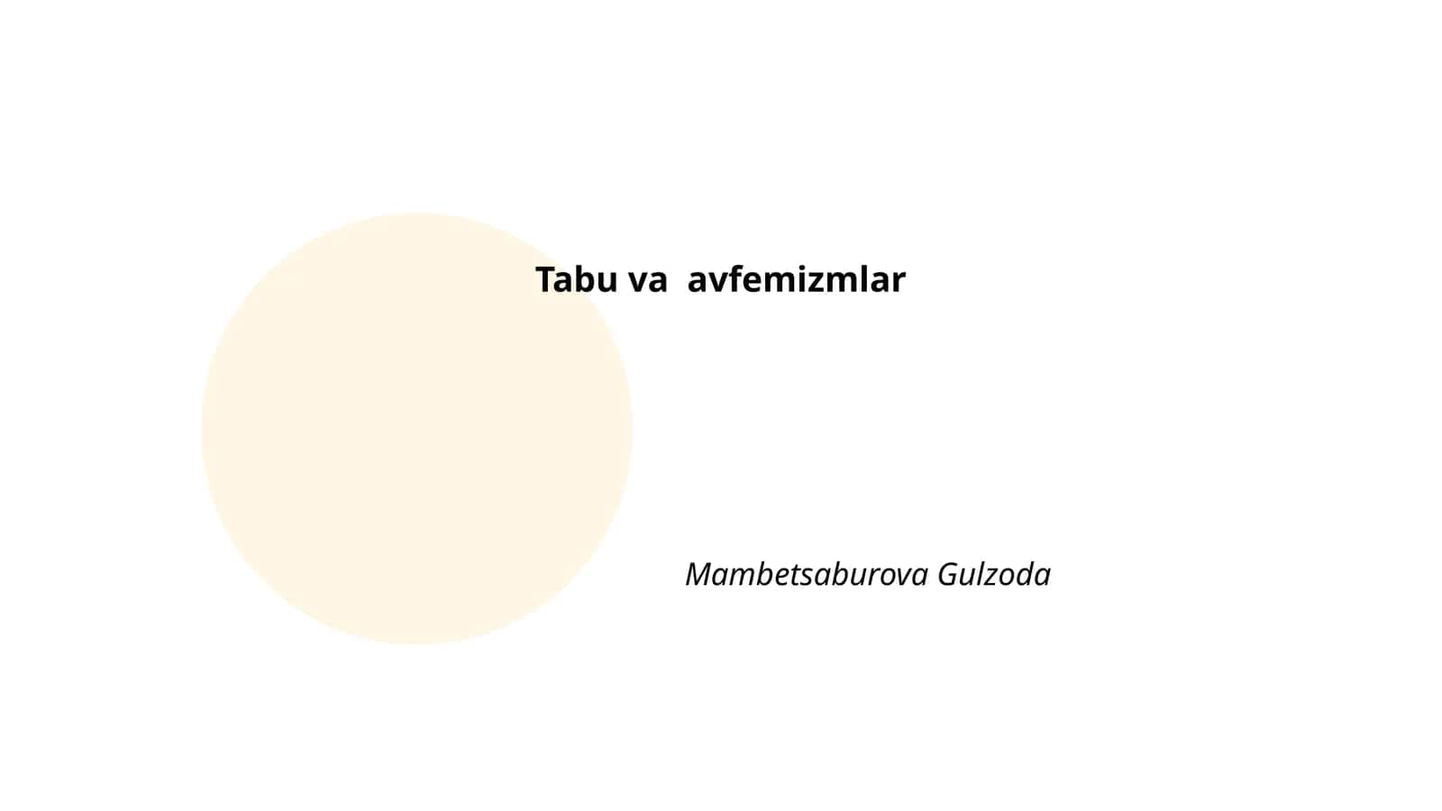 Tabu va avfemizmlar 1