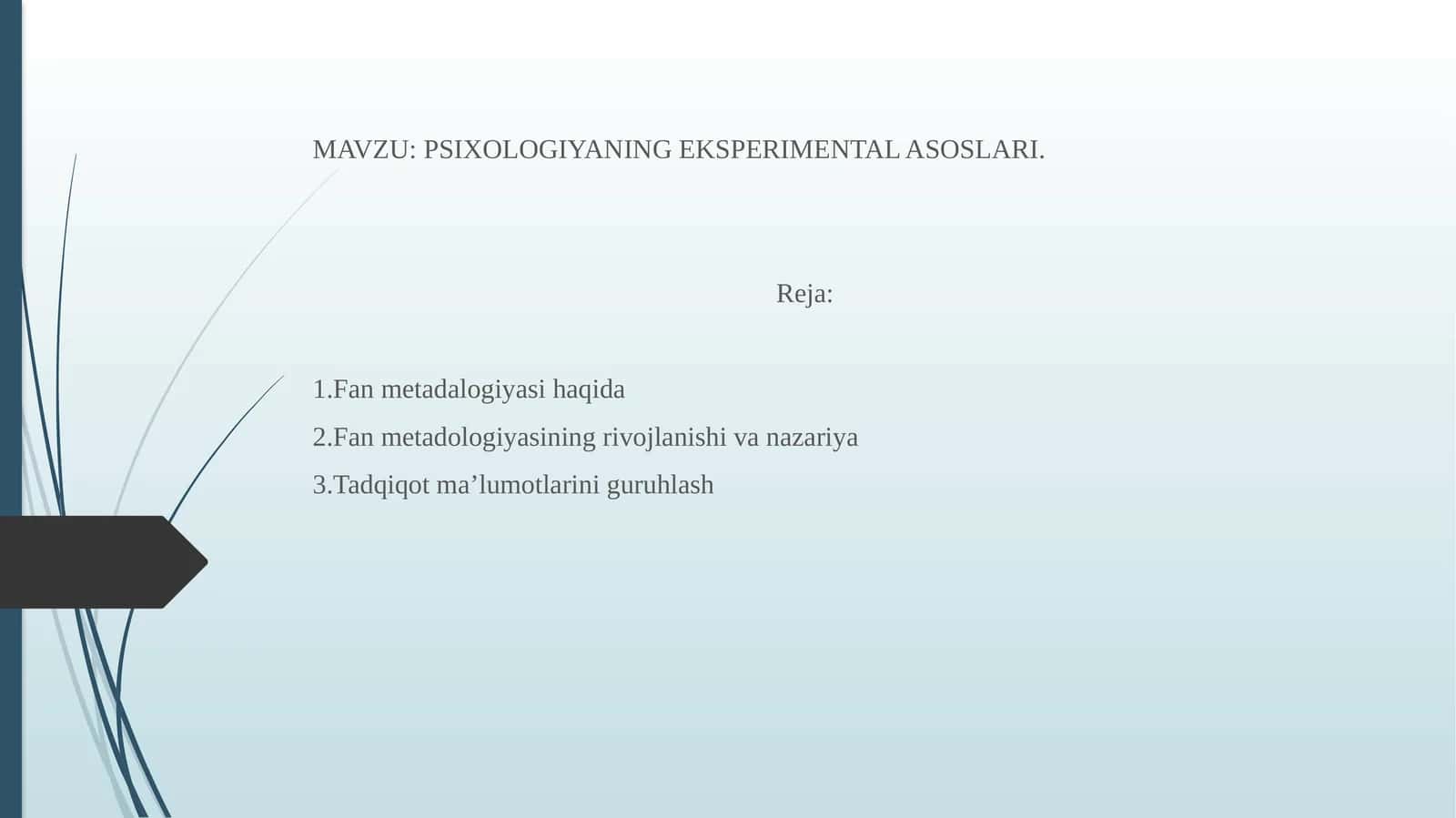 PSIXOLOGIYANING EKSPERIMENTAL ASOSLARI 1