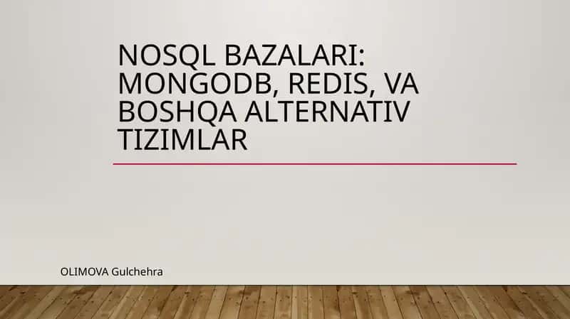 NoSQL bazalari 1