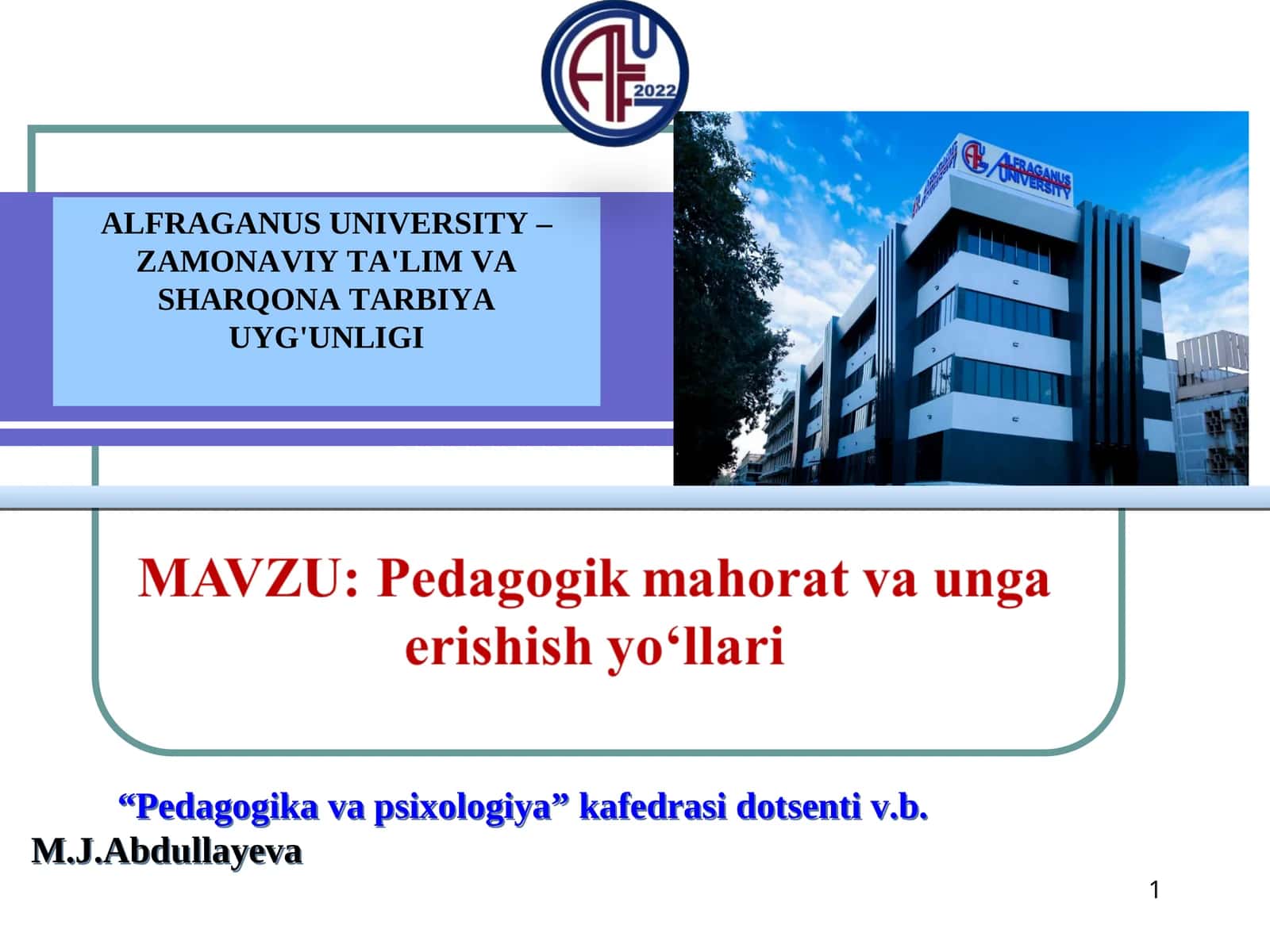 Pedagogik mahorat va unga erishish yo‘llari 1