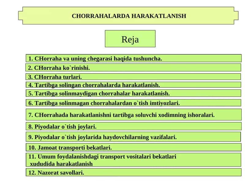 CHORRAHALARDA HARAKATLANISH 1