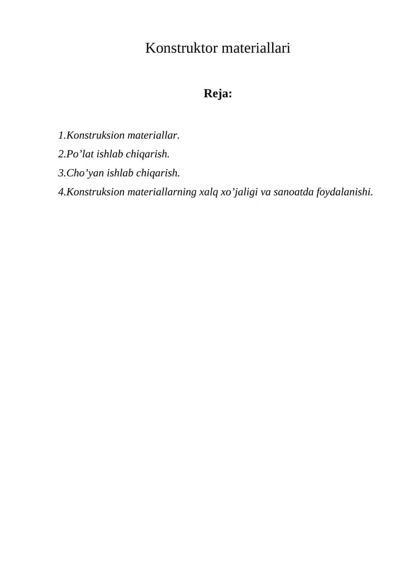 Konstruktor materiallari 1