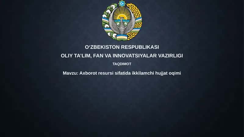 Ikkilamchi hujjat aylanishi 1