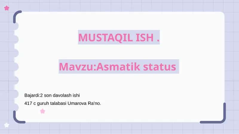 Asmatikstatus 1