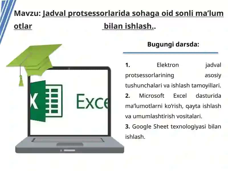 Elektronjadvalprotsessorlarining asosiy tushunchalari