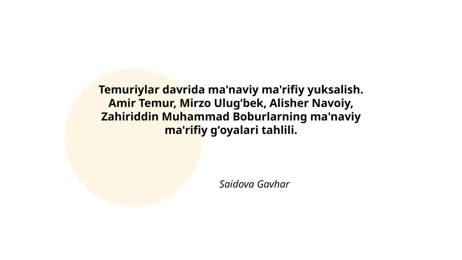 Temuriylar davrida ma'naviy ma'rifiy yuksalish 1