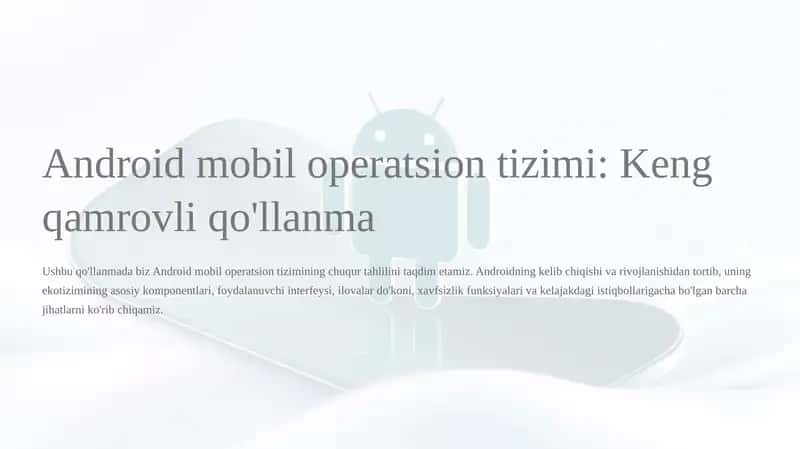 Android mobil operatsion tizimi 1