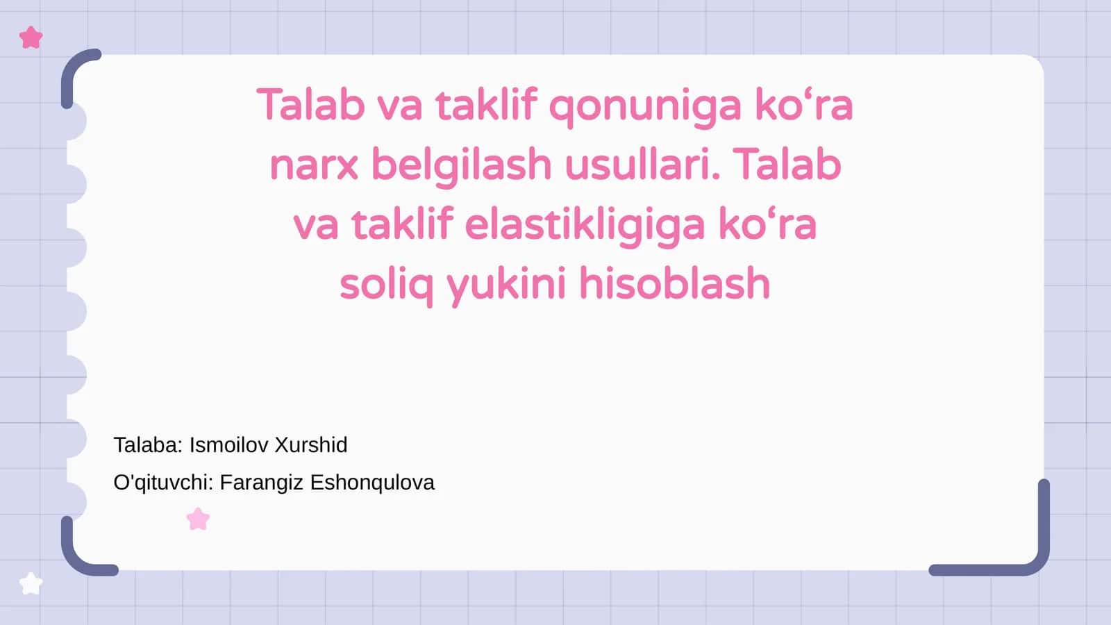 Talab va taklif qonuni 1