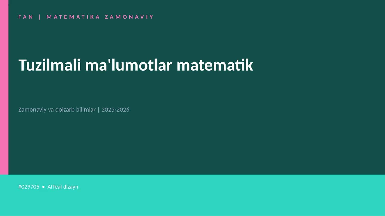 Tuzilmali ma'lumotlar matematik 1
